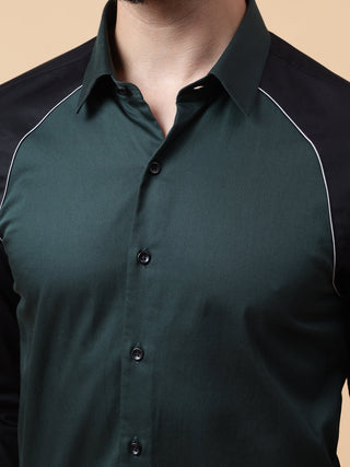 Raglan sleeves color block shirt