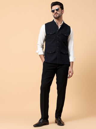 NAVY 4 PKT WAIST COAT