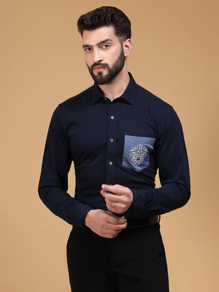 SHIRT WITH GEO EMBROIDERY
