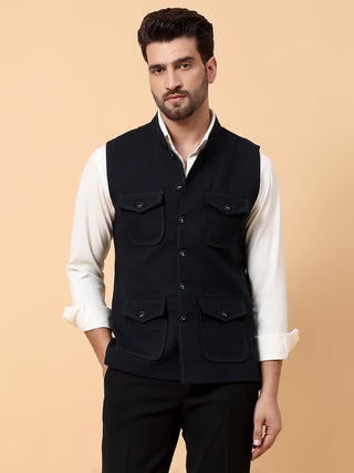 NAVY 4 PKT WAIST COAT