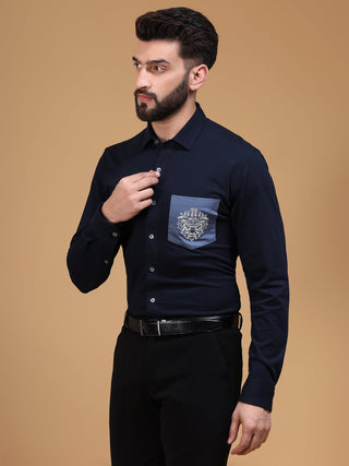 SHIRT WITH GEO EMBROIDERY