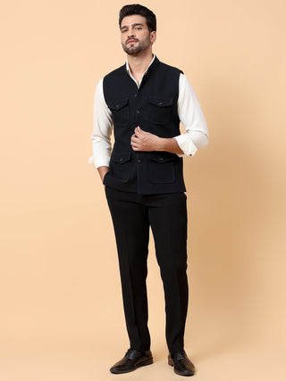 NAVY 4 PKT WAIST COAT