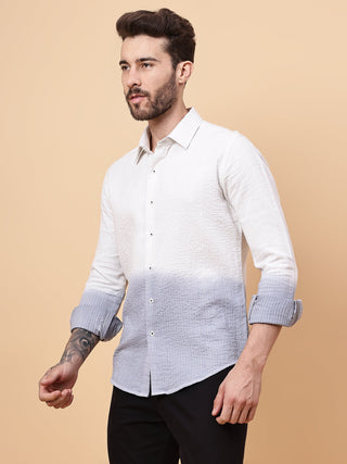 OMBRE DYE SHIRT WITH STITCH TEXTURE