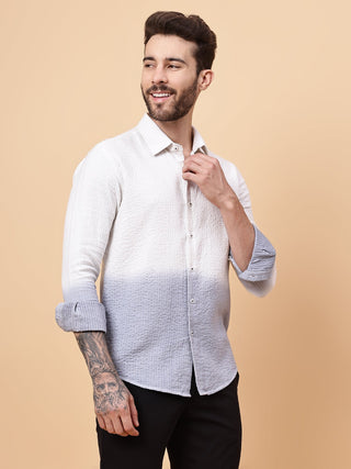 OMBRE DYE SHIRT WITH STITCH TEXTURE