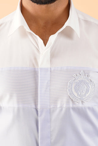 Solid Chambray Lion Patch Shirt