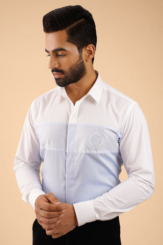 Solid Chambray Lion Patch Shirt