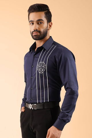 Navy And White Stripe Shirt