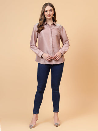 Pearl Embroidery Shirt