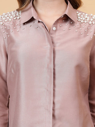 Pearl Embroidery Shirt