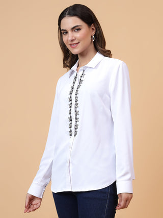 White Rhinestone Shirt