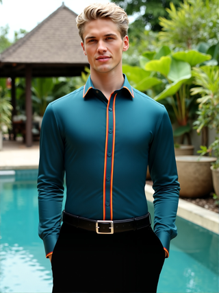 double piping shirt