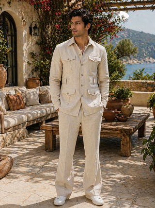linen safari shacket